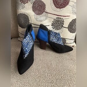 Ruby Shoo Black/Blue Women's Erika Boots Size 38 (US 7)